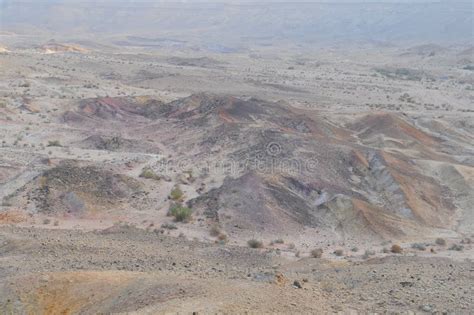 Desert Landscape at Sunrise. Hiking Desert Part of Israel National ...