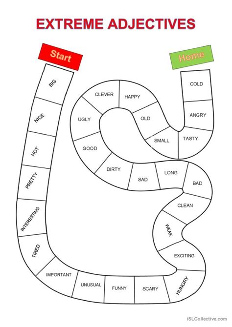 Board game - Extreme adjectives boar…: English ESL worksheets pdf & doc