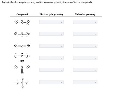 Solved Indicate the electron pair geometry and the molecular | Chegg.com