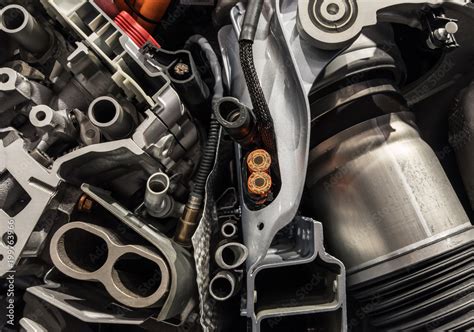 Mechanism of engine in a modern car Stock Photo | Adobe Stock