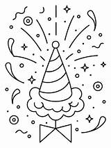 New Year Confetti colouring Book Pages For Children And Adults With  sketch template