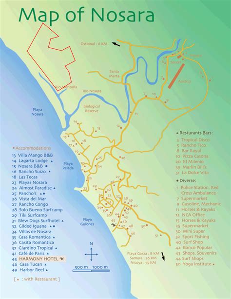 Nosara Guanacaste Costa Rica Map - Printable Maps Online