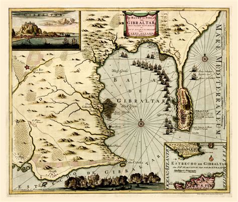 Gibraltar 1709 Map • mappery