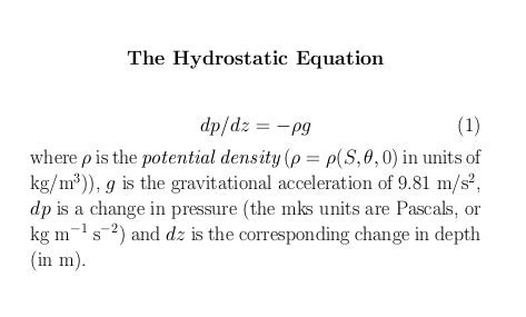 Hydrostatic Pressure Formula