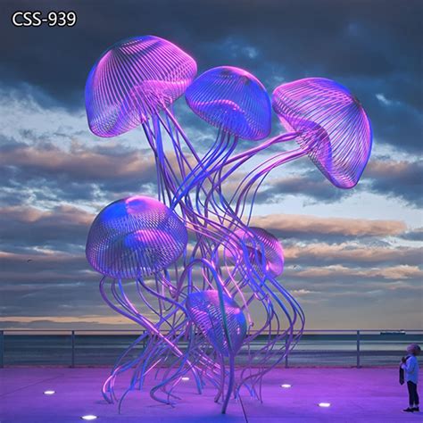 Large Metal Jellyfish Public Sculpture Landmark | Public sculpture, Light art installation ...