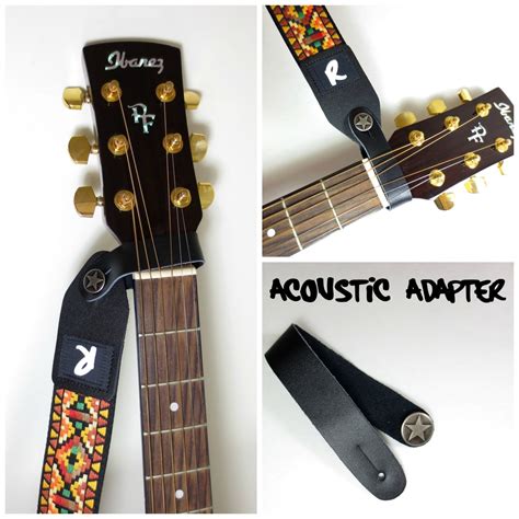 Acoustic Guitar Strap Leather Adapter Button Headstock