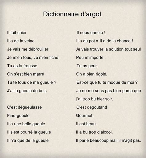 Un poco de ‪#‎argot‬ francés... Más French Slang, French Phrases, French Quotes, French Words ...