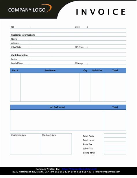 Html Invoice Template Free * Invoice Template Ideas