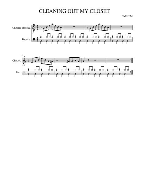 CLEANING OUT MY CLOSET Sheet music for Guitar, Drum group (Mixed Duet ...