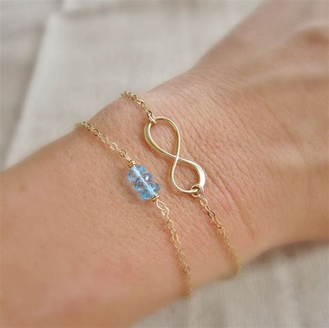 Gold infinity bracelet birthstone bracelet infinity symbol