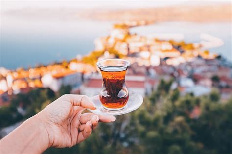 Premium Photo | Delicious and fragrant turkish tea in a traditional authentic bardak glass in ...