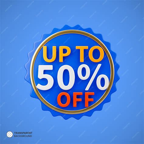 Free PSD | Up to 50 percent off discount banner 3d render