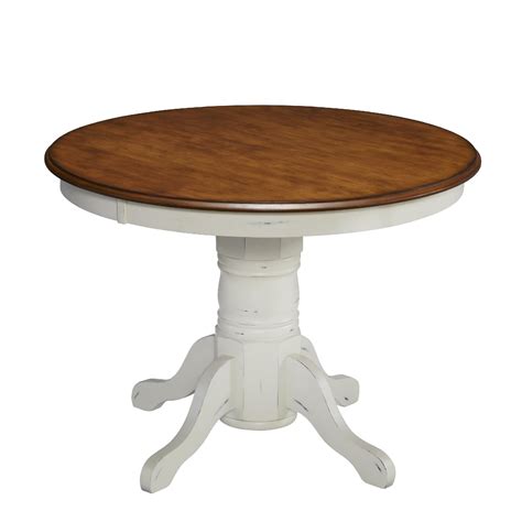 Home Styles The French Countryside Oak and Rubbed White Pedestal Table