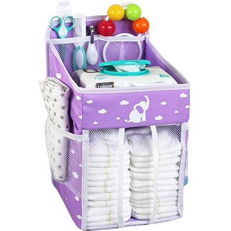 Hanging Diaper Caddy - Diaper Organizer for Crib - Storage for Baby Nursery - Hang on Crib ...