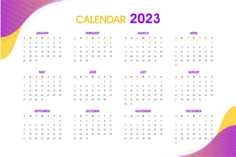 2023 Calendar Template, editable vector 14525506 Vector Art at Vecteezy