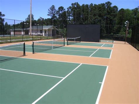 Design and construction of Quick Start tennis courts in tan and green color scheme. | Tennis ...