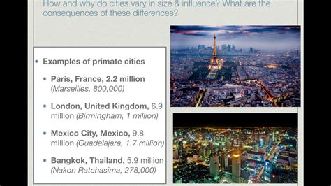 APHG.7.3 - Rank-Size/Primate Cities- How & why do cities vary in size & influence? - YouTube