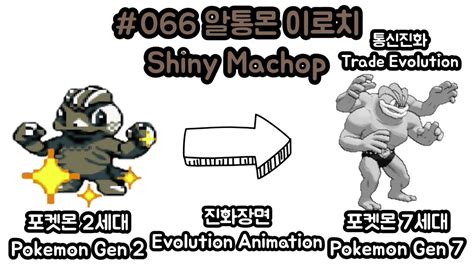 #066 Shiny Machop Evolution (Generation 2-7) - YouTube