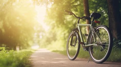 Premium AI Image | Bicycle with nature background