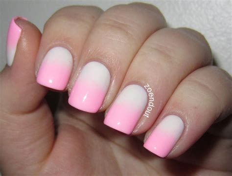 Zoendout Nails: Pink and White Valentines gradient