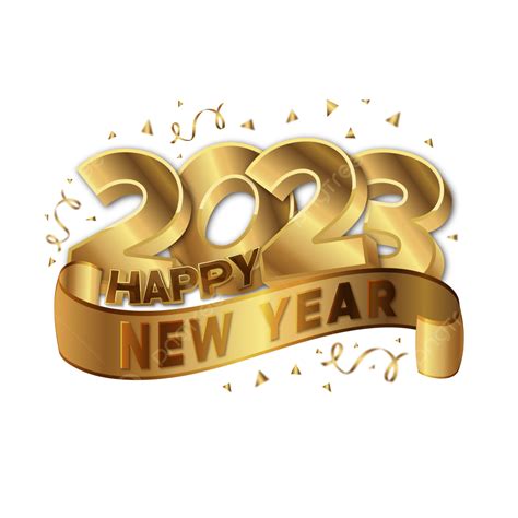 Happy New Year 2023 Celebration Design Golden 3d Text, Happy New Year, New Year 23, 2023 PNG and ...