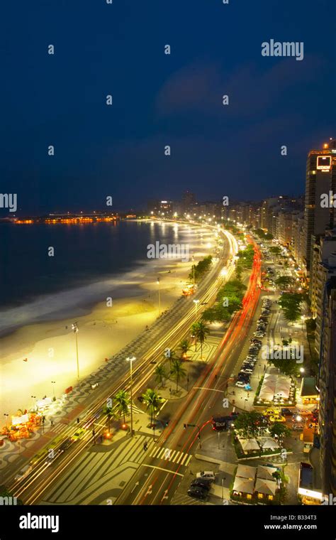 Copacabana Beach at night Stock Photo - Alamy