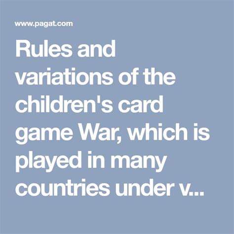 War - card game rules