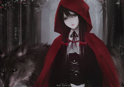 Little Red Riding Hood, aoi ogata, girl, anime, manga, wolf, HD ...