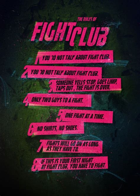 Pin by joaco cordova on Movies | Fight club rules, Fight club, Fight ...