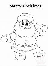 Cute Santa Merry Christmas Printable  Coloring sketch template