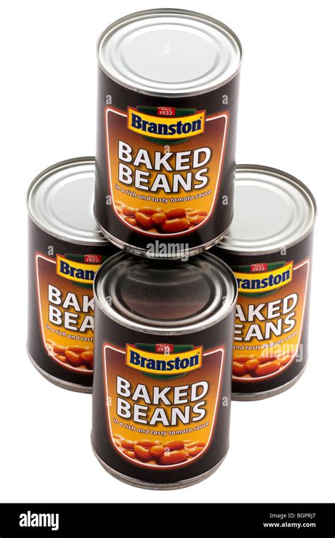 Four Tins of Branston Baked Beans Stock Photo - Alamy