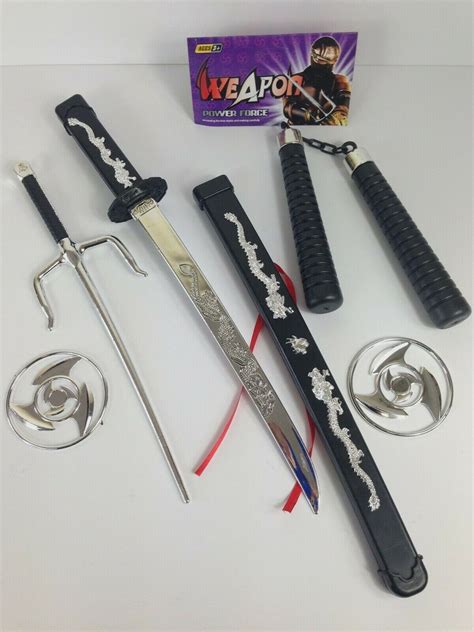 Kids Ninja Sword Toy Weapons Set Teenage Ninja Fancy Dress Party 100% ...