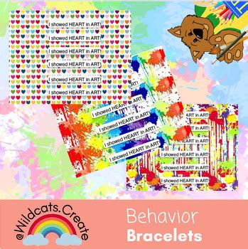 Behavior: Heart in Art Bracelets by Wildcats Create Art Studio | TPT