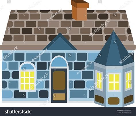 Flat Vector Illustration Cartoon Victorian House Stock Vector (Royalty ...