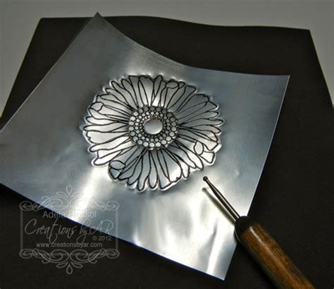 Creations by AR: Dry and Heat Embossing on Metal - Tutorial