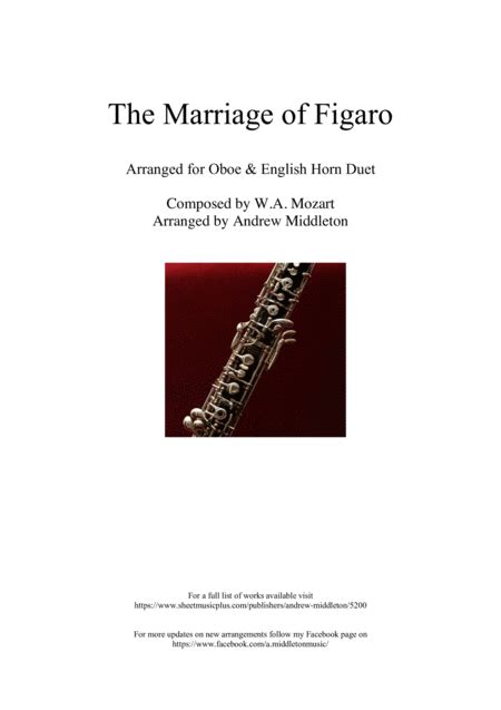 The Marriage Of Figaro Overture For Oboe And English Horn Duet By ...