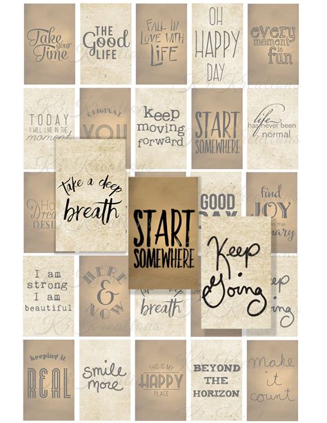 25 Inspirational Quotes 1.25x2 Digital Collage Sheet - Etsy | Collage sheet, Digital collage ...