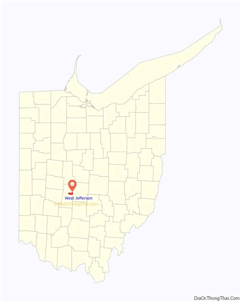 Map of West Jefferson village, Ohio