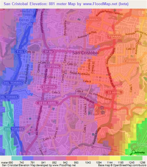 Elevation of San Cristobal,Venezuela Elevation Map, Topography, Contour