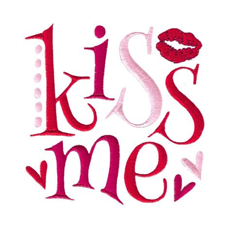 Kiss Me Embroidery Design 4x4 5x7 Sizes Included Valentine's Day Embroidery Design, Love ...