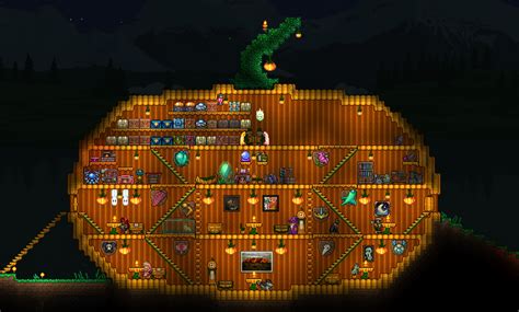 My Girlfriend and I built a pumpkin house : r/Terraria