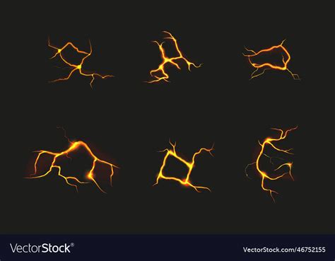 Earthquake crack with fire and lava rock texture Vector Image