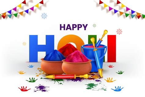 happy holi festival background design with abir, pichkari, color splash ...