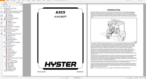 Hyster Forklift PDF Updated [03.2021] Class 1-5 Service Repair Manuals