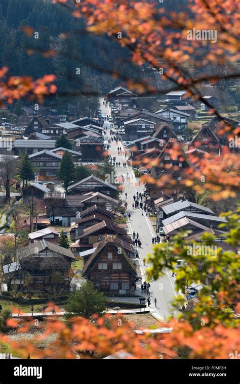 Gassho-zukuri folk houses, Ogimachi village, Shirakawa-go, near ...