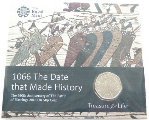 2016 Battle of Hastings 50p Brilliant Uncirculated Coin Pack Sealed