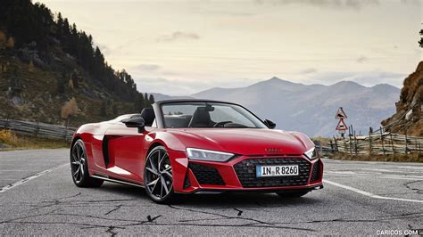 2020 Audi R8 V10 RWD Spyder (Color: Tango Red) - Front Three-Quarter | HD Wallpaper #42 | 1920x1080