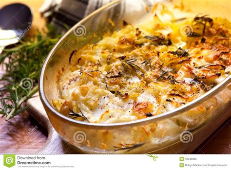 Potato and Onion Gratin stock image. Image of food, sliced - 16949393