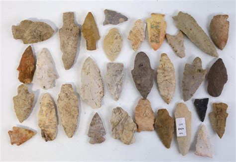 At Auction: Lot Of 30 Native American Arrowheads