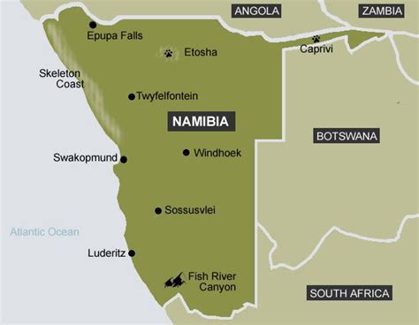 Namibia Map Etosha